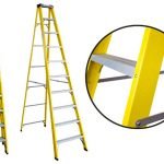 ESCALERA FIBRA VIDRIO TIJERA 9 PELDAÑOS 3 MTS (UTIL2.72 MTS)