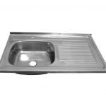 LAVAPLATOS INOX. BRILLANTE 800X500 SEC DER + DESAGUE