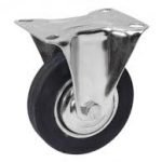 RUEDA GOMA NEGRA BASE FIJA S/FRENO 3'