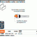 FRESA 11464 MEDIA CAÑA CON BALERO 1/2'X3/8' TRUPER