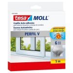 BURLETE CEPILLO AUTOADHESIVO VENTANAS PERFIL V 5MT TESA