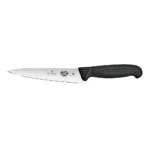 CUCHILLO COCINA, MEDIO GOLPE, MANGO FIBROX NEGRO, 15CM