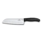 CUCHILLO SANTOKU, HOJA ALVEOLADA, NYLON NEGRO 17CM, (C)