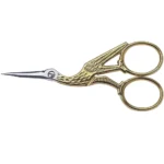 TIJERAS CIGÜEÑA, PARA BORDAR, DORADAS, 9CM