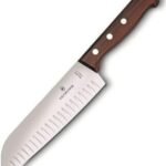 CUCHILLO SANTOKU, HOJA ALVEO, MANGO MADERA, 17CM, (C)