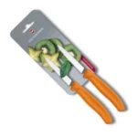 CUCHILLO VERDURA, 2U, DENTADO, NYLON NARANJO, 8CM, (B)