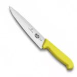 CUCHILLO COCINA, MEDIO GOLPE, MANGO FIBROX AMARILL, 25CM