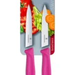 CUCHILLO VERDURA, 2U, DENTADO+LISO, NYLON ROSAD, 10CM, (B)