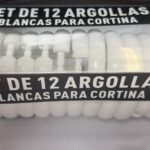 GANCHOS CORTINA SET 12PCS BLANCOS PLASTICOS