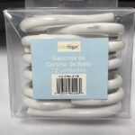 GANCHOS CORTINA SET 12PCS BLANCOS METALICOS PLASTIFICADOS