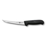 CUCHILLO DESHUESAR, CURVO, HOJA ANGOSTA, FIBROX NEGRO, 15CM