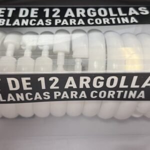 Ganchos cortina set 12pcs blancos plasticos