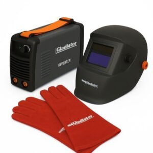 Kit soldadora inv 200 amp + mascara + guantes gladiator