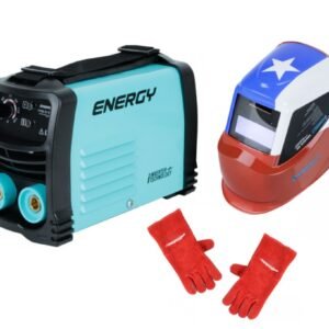 Soldadora inverter kit 140a + masc. chilena + guantes energy