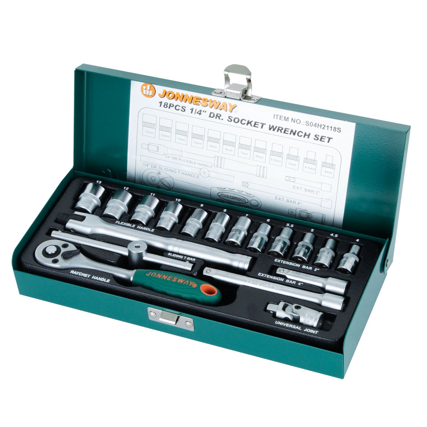 Jgo dados 1/4′ 18 pzs s04h2118s jonnesway
