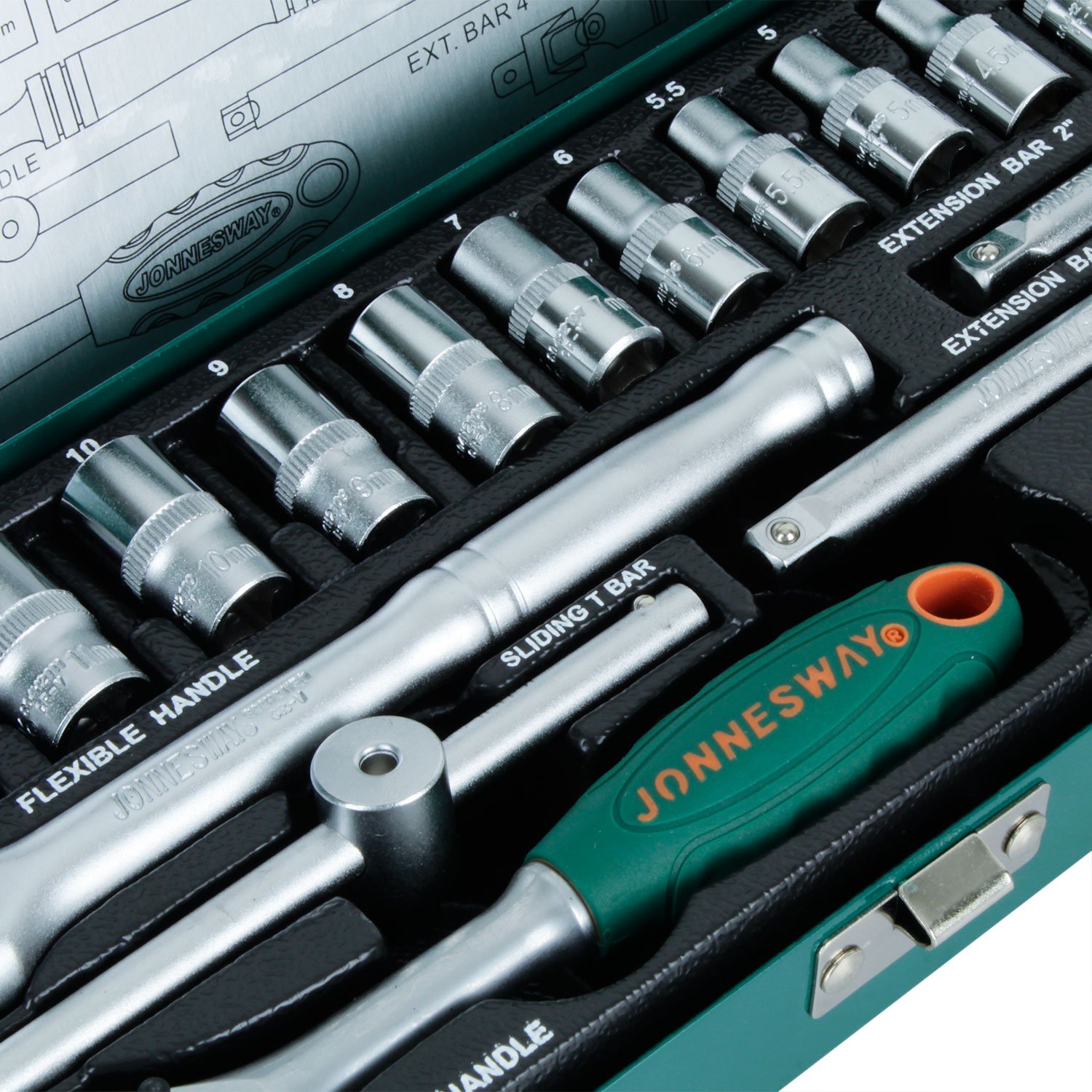 JGO DADOS 1/4' 18 PZS S04H2118S JONNESWAY - Imagen 5