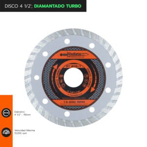 Disco diamantado gladiator turbo 4 1/2′