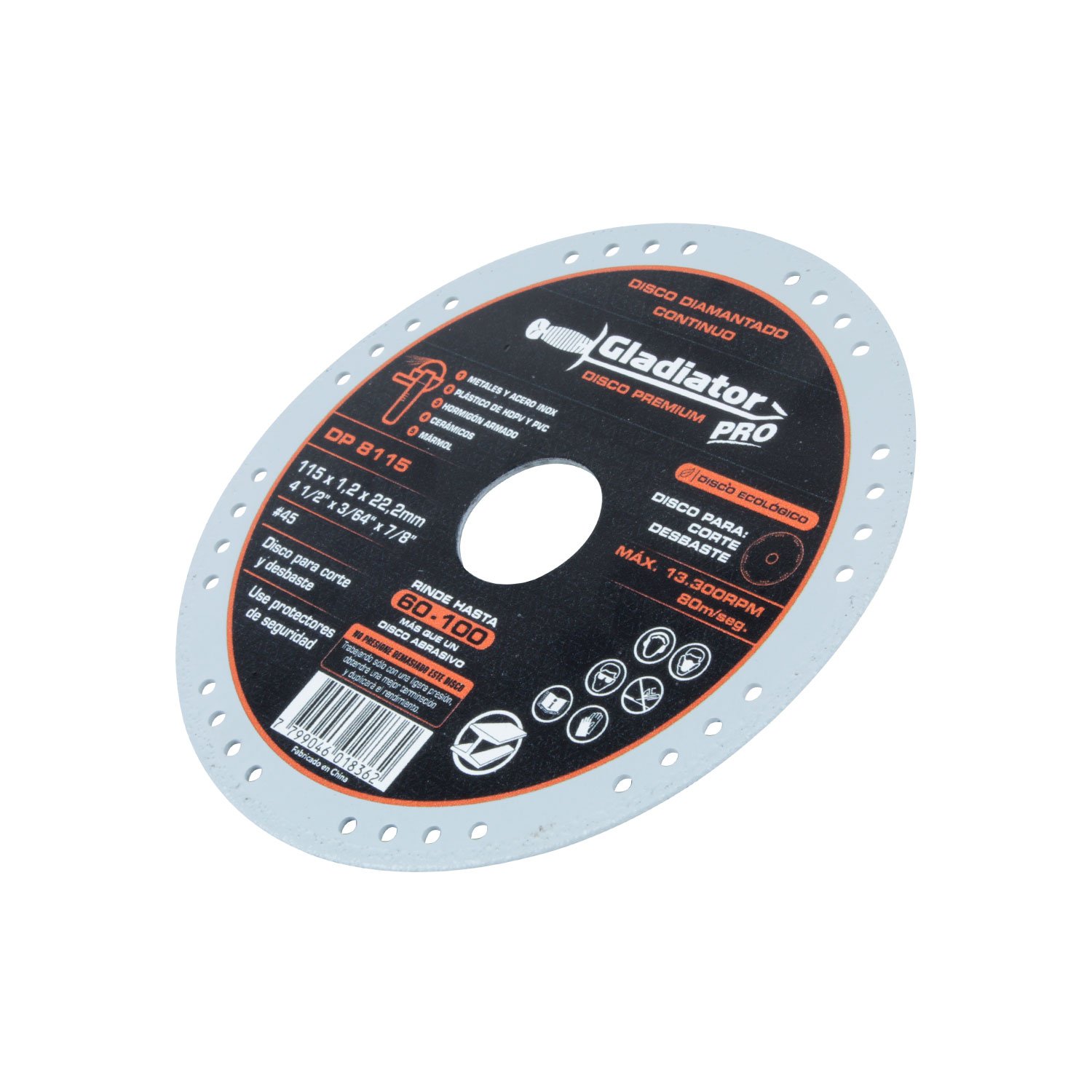 DISCO DIAMANTADO 4 1/2' MULTIPROPOSITO DP 8115 GLADIATOR - Imagen 4