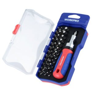 Jgo atornilladores 38 puntas c/ chicharra workpro