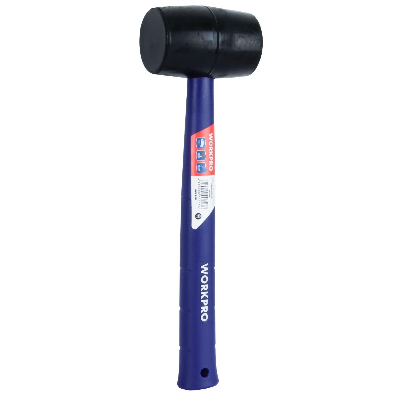 Maceta goma 16 oz negro m/ plastico workpro