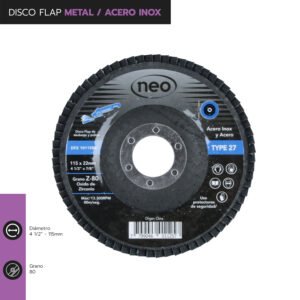 Disco traslapado ox.zirconio g80 acero inox (azul)