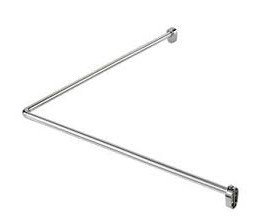 Barra cortina curva 1 x 1 mt c/flanches