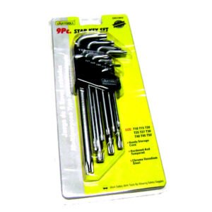 Jgo llaves torx c/perforacion 9 pzs largas