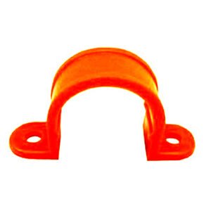 Abrazadera omega 20 mm pvc naranja