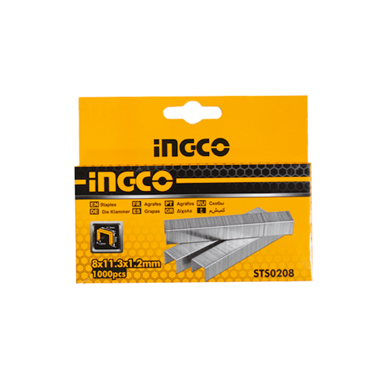 Corchetes 8mm x 0.7mm trabajo liviano sts0108 ingco