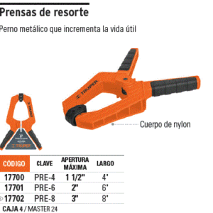 Prensa tipo pinza 8′ 17702 truper