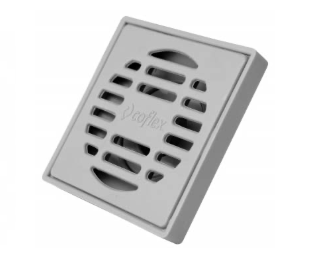 Pileta rejilla gris plastico abs cuadrada 10x10cms coflex