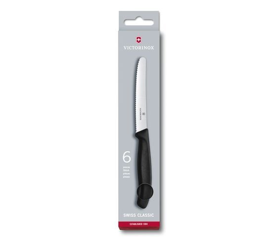 Jgo cuchillos tomate 6.7833.6 6 piezas negro 11cms victorinox