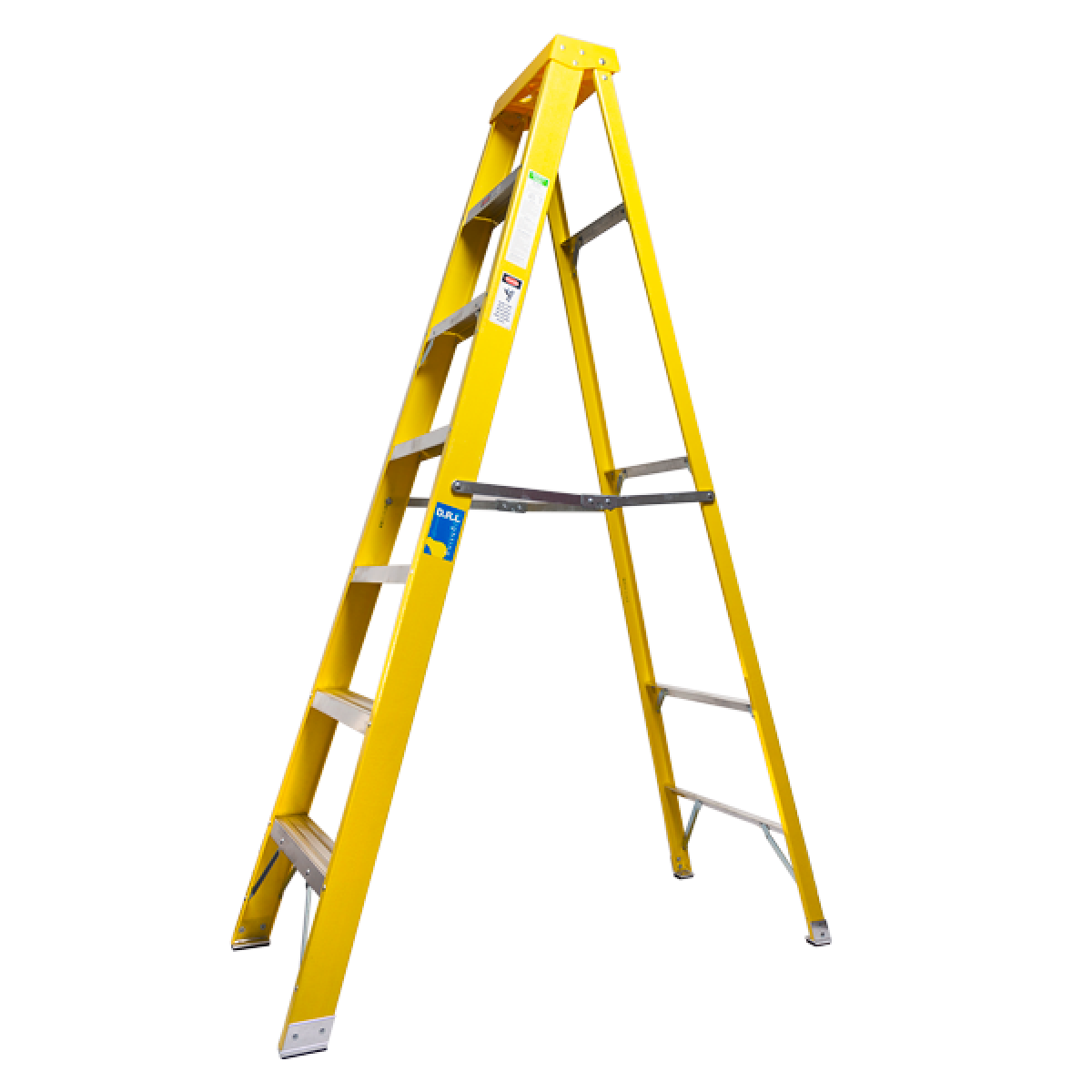 Escalera fibra tijera 6p+base 2 mts (fm22-106i) drl