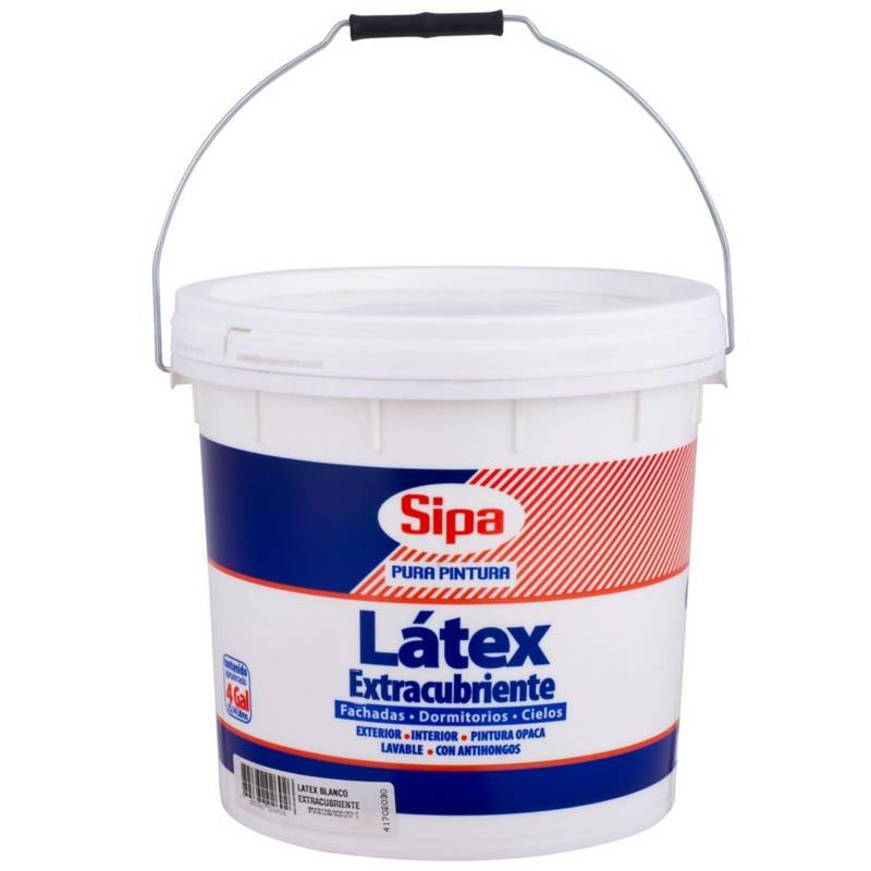 Latex tineta 4gal blanco extra cubriente sipa
