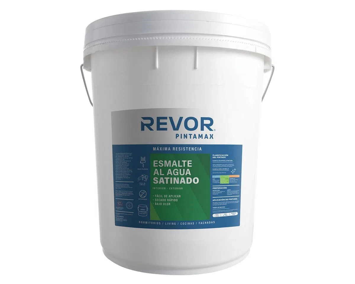 Esmalte agua tineta 4gl blanco satinado pintamax revor