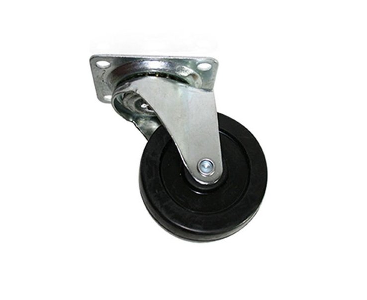 Rueda plastica negra c/base 2′