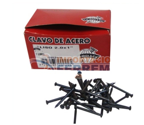 Clavo concreto negro liso 20mm