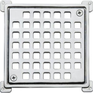 Rejilla pileta cuadrada cromada 100mm poli