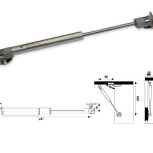 Brazo bombin gas k1-80nw para mueble