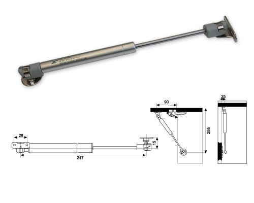 Brazo bombin gas k1-80nw para mueble