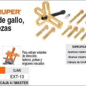 Extractor tipo pata gallo 13pzas truper