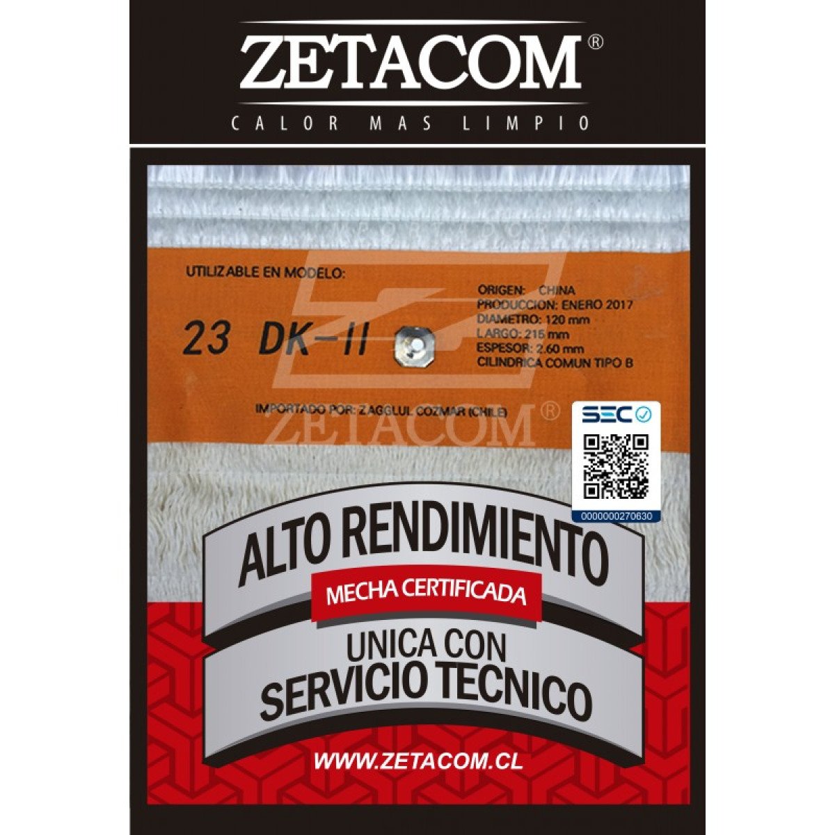 Mecha estufa corona 23dk-ii zetacom