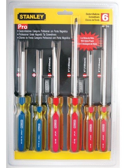 Jgo atornillador 6pcs stanley profesional