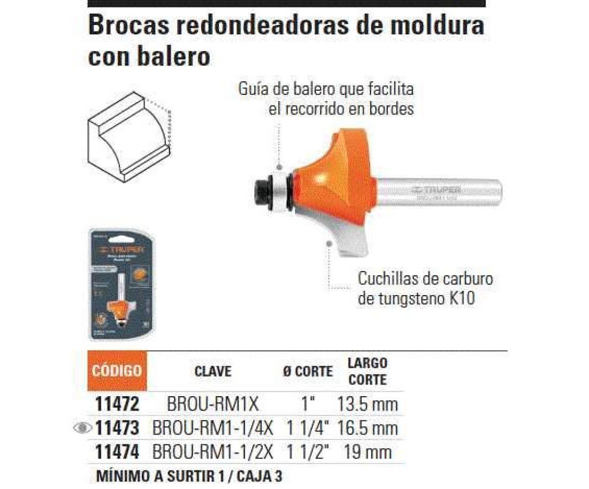 Fresa 11474 redondeadora 1 1/2’x3/4′ truper