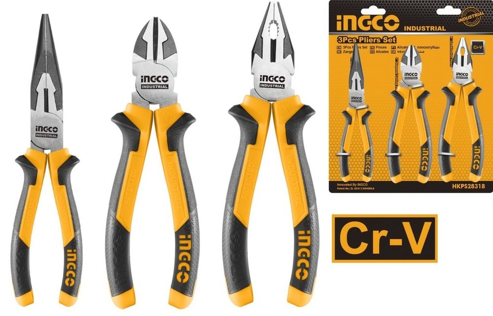 Jgo alicates punta-corte-universal 3pzs ingco