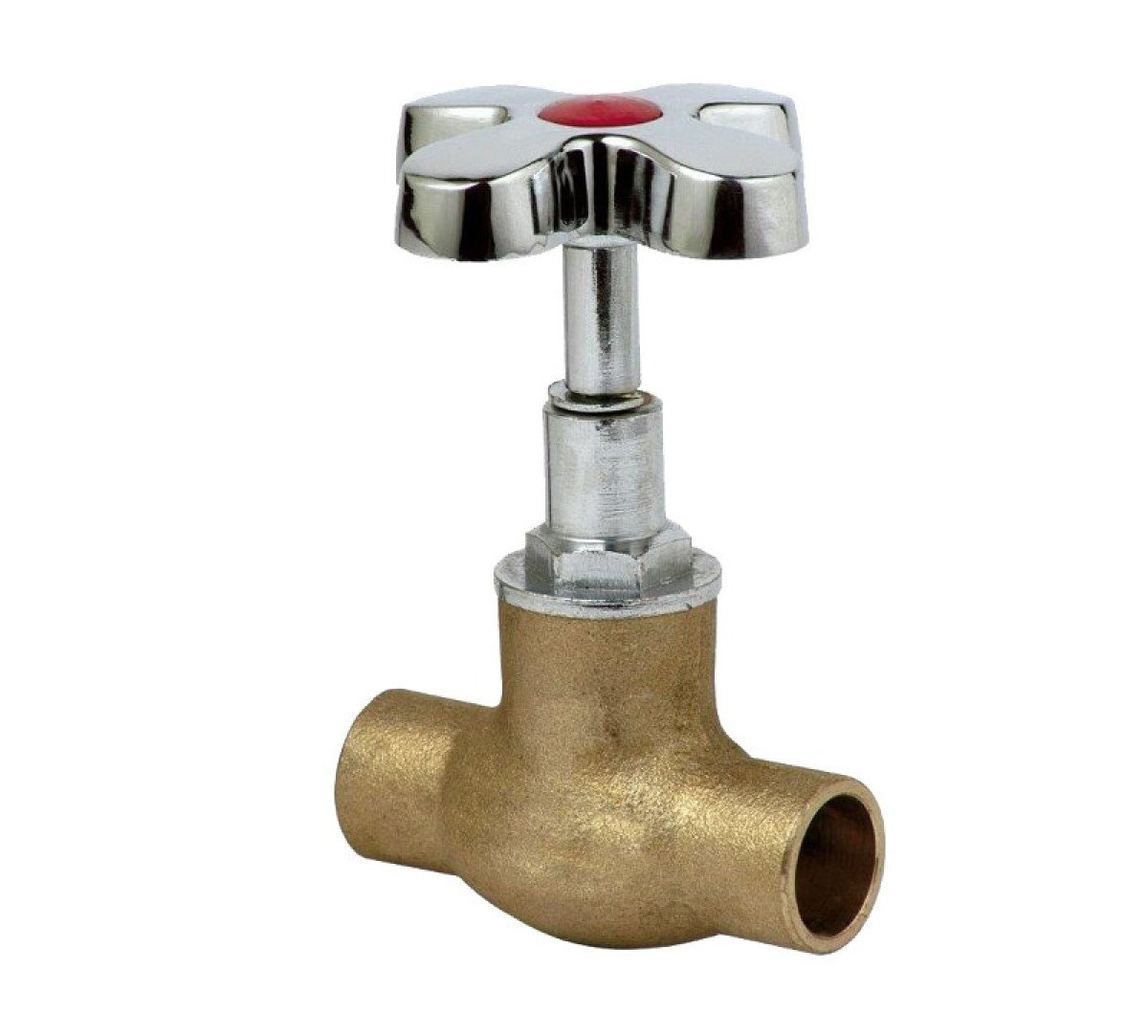 Llave paso 1/2 cuerpo cromado taumm