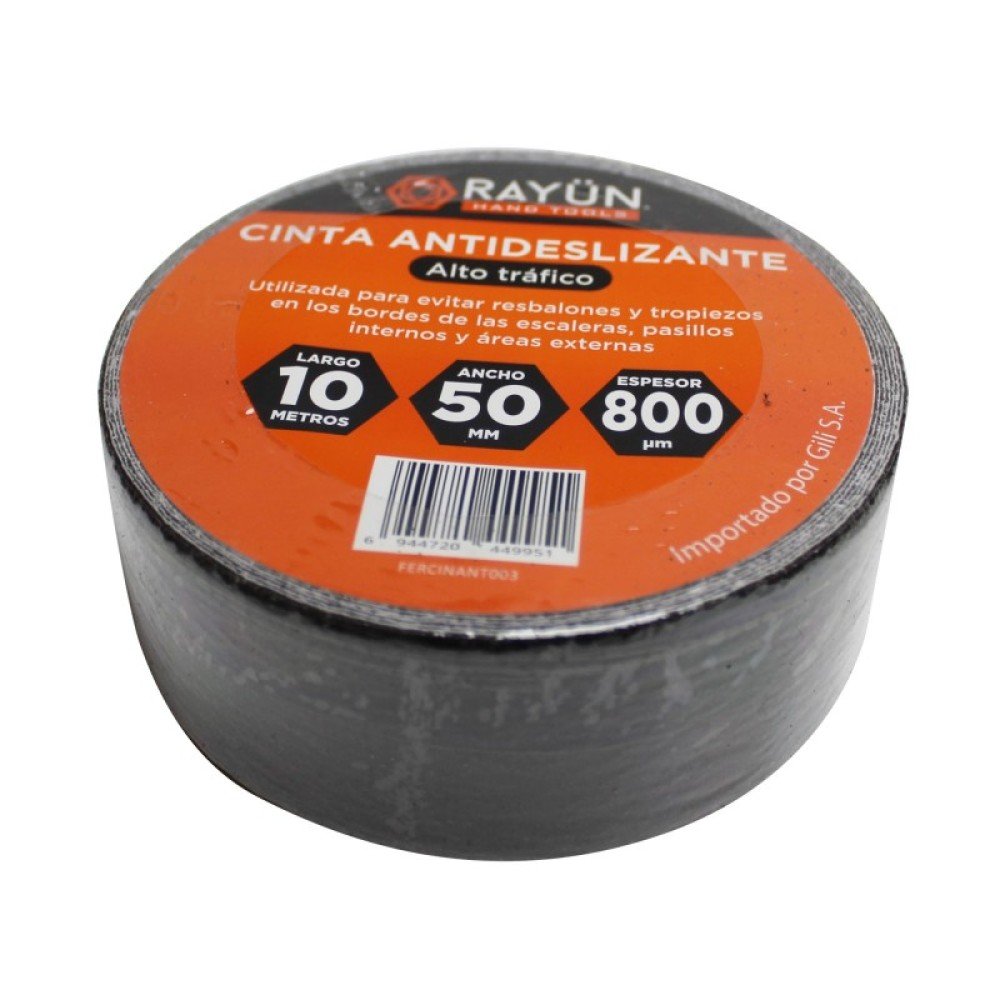 Cinta antideslizante 10mts x 50mm rayun