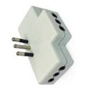 Enchufe triple plano ‘ladron’c/luz piloto mec