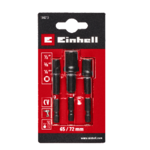 Adaptador punta dados impacto einhell 1/2, 3/8, 1/4