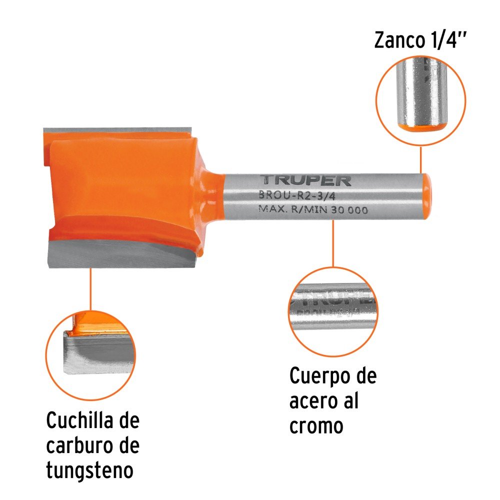 FRESA 11459 RECTA 3/4'X3/4' TRUPER - Imagen 2